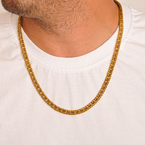 زنجیر استیل 304 (Cartier ) کارتیر 6 میل طلایی