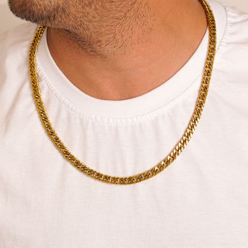 زنجیر استیل 304 (Cartier ) کارتیر 7 میل طلایی