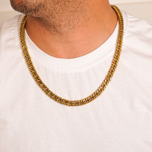 زنجیر استیل 304 (Cartier )کارتیر 9 میل طلایی