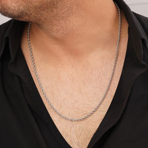 زنجیر طنابی استیل 304 نقره ای