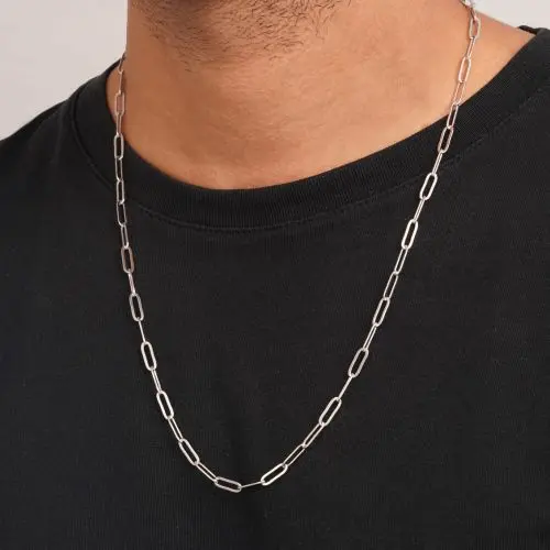 زنجیر استیل 304 حلقه ای سفید 60 سانت