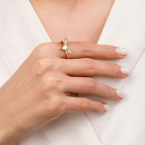 انگشتر شاخ گوزن طلایی YSX (فری سایز)