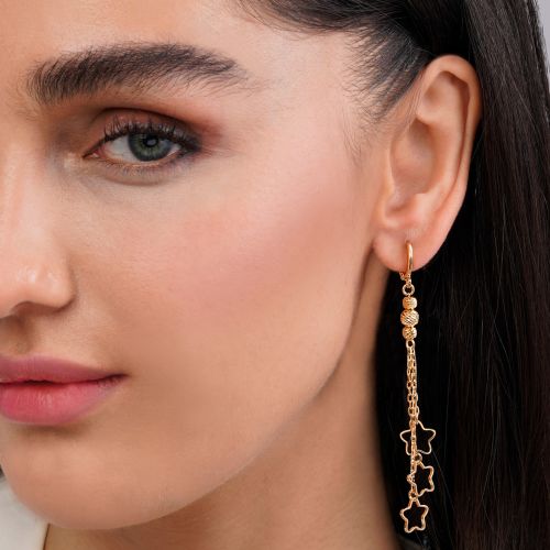 گوشواره آلبرنادو آویز دار طلایی YSX