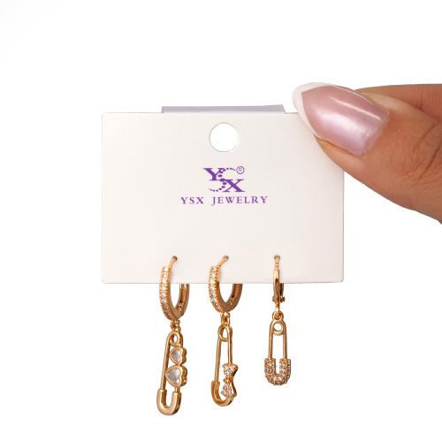 گوشواره Ysx سه عددی طلایی
