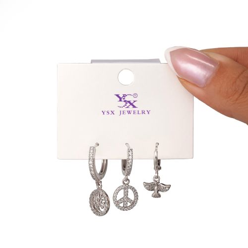 گوشواره Ysx سه عددی سفید