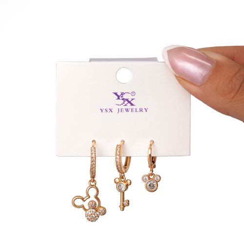 گوشواره Ysx سه عددی طلایی