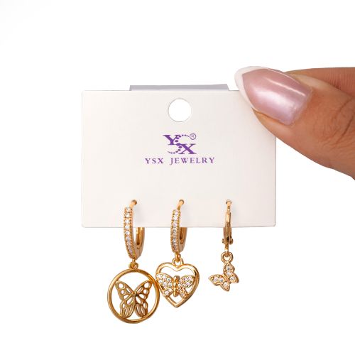 گوشواره Ysx سه عددی طلایی