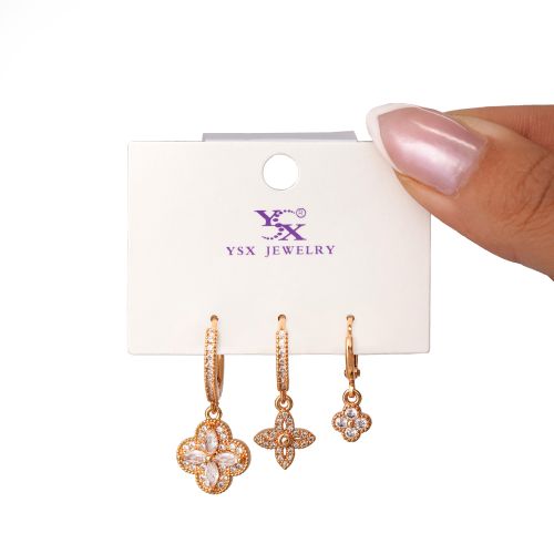 گوشواره Ysx سه عددی طلایی