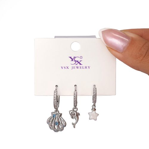 گوشواره Ysx سه عددی سفید
