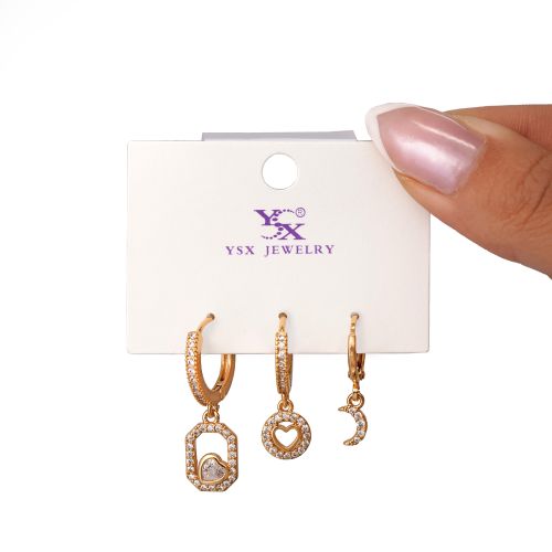 گوشواره Ysx سه عددی طلایی