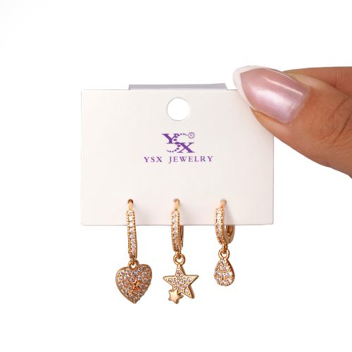 گوشواره Ysx سه عددی طلایی