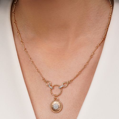 گردنبند YSX دیوید یورمن نگین دار طلایی 