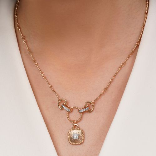 گردنبند YSX دیوید یورمن نگین دار طلایی 