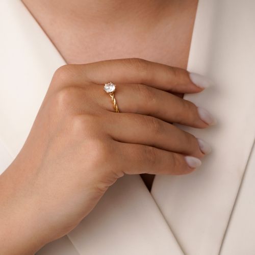 انگشتر شوپینگ سولیتر طلایی (پک 3 عددی)