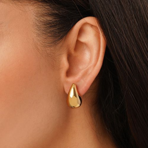 گوشواره استیل میخی 316 طرح دار طلایی