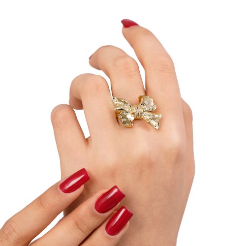 انگشتر آبکاری رادیوم پاپیون طلایی(فری سایز)