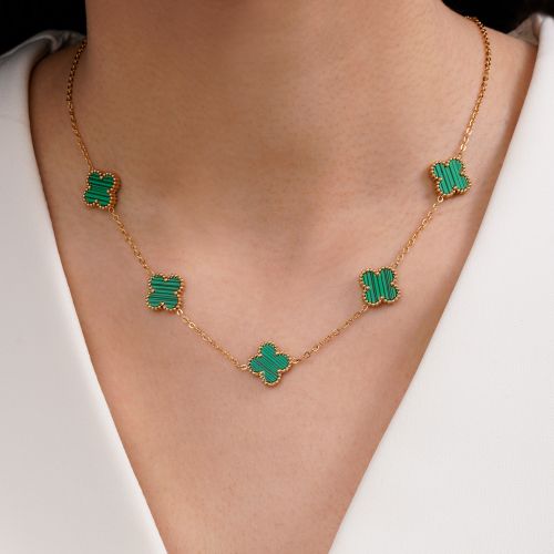 گردنبند استیل 304 ونکلیف 13میل طلایی