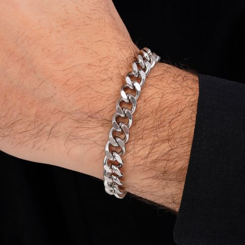 دستبند استیل 304 کارتیر تراش 10.4میل سفید