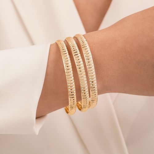 النگو 7میل زنانه سایز 1 طلایی ضمانتی 709 (بسته3عددی) 