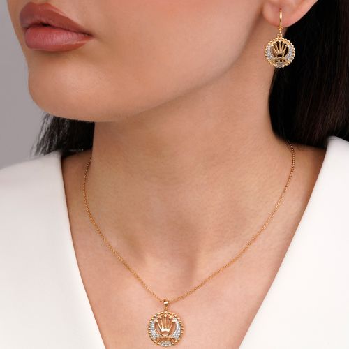 نیم ست YSX نگین دار رولکس طلایی