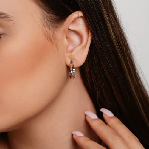 گوشواره شوپینگ حلقه ای سفید