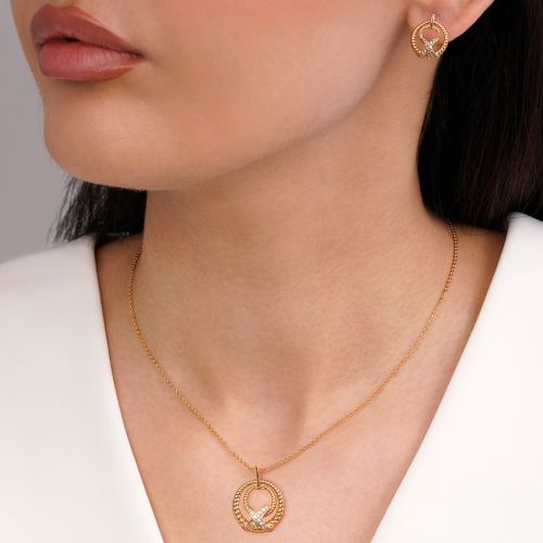 نیم ست Ysx پلاک دار طلایی