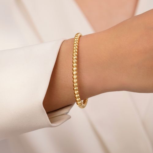 دستبند النگویی استیل 304 طلایی