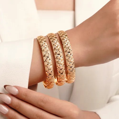 النگو 1 سانت زنانه سایز یک طلایی ضمانتی (بسته3عددی)