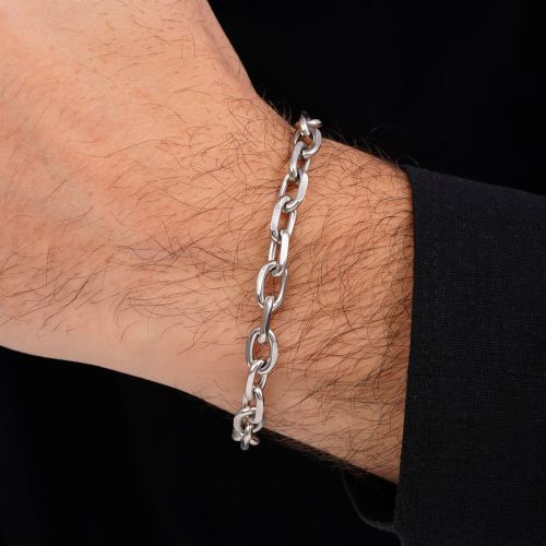 دستبند استیل 304 رولو 7میل سفید