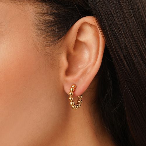 گوشواره استیل 316 حلقه ای طلایی