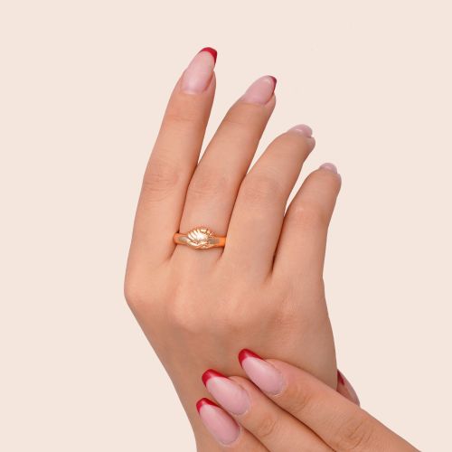 انگشتر YSX طرح دار طلایی