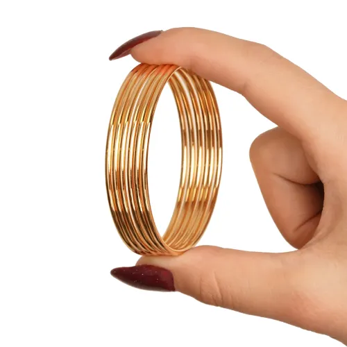 النگو YSX آینه ای 2 میل سایز 2 طلایی (بسته 6 عددی)