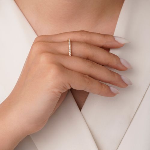 انگشتر شوپینگ حلقه نگین دار طلایی (پک 4 عددی)