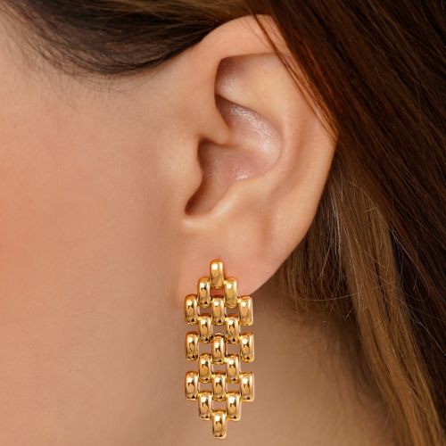 گوشواره استیل 316 میخی طلایی