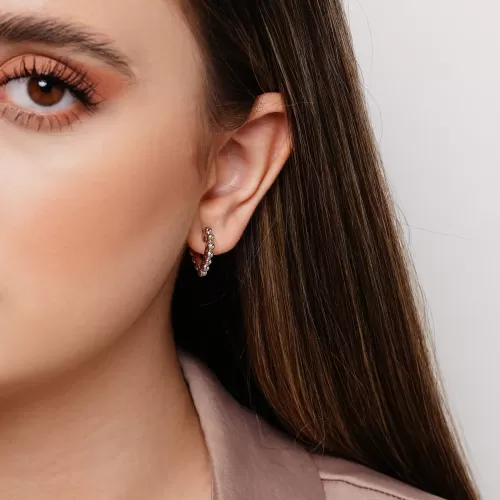 گوشواره شوپینگ حلقه ای سفید