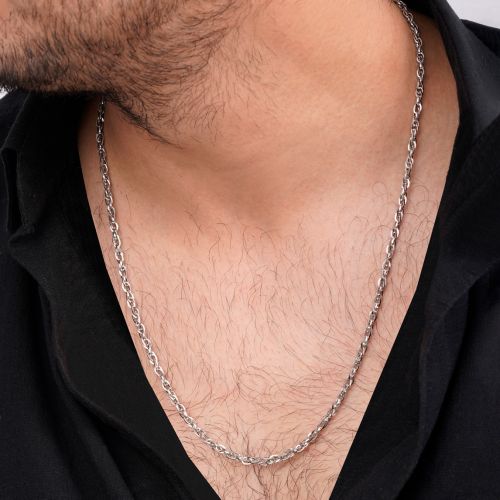 زنجیر استیل 304 بافت 3.4میل سفید