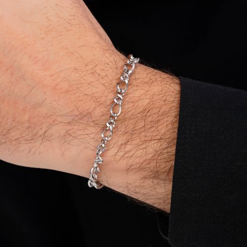 دستبند استیل 304 تراش 5.7 میل سفید