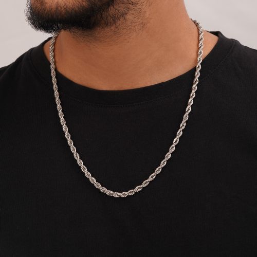 زنجیر تراش رولو استیل 304 نقره ای   