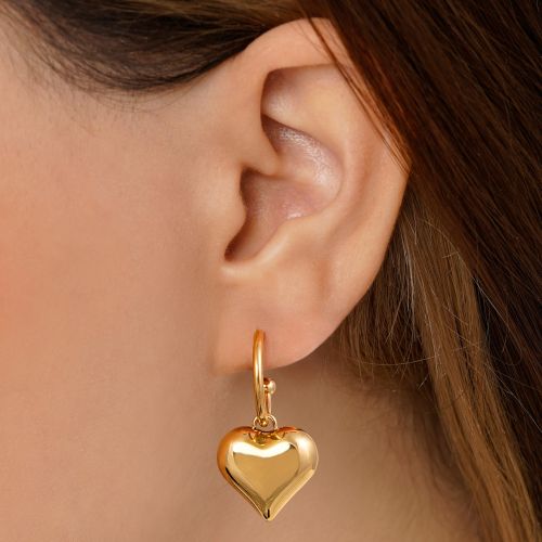 گوشواره استیل 316 میخی آویزدار طلایی