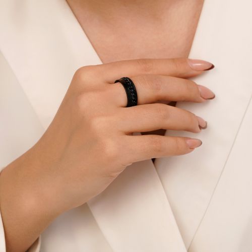 انگشتر شوپینگ کارتیر مشکی(پک 3 عددی)