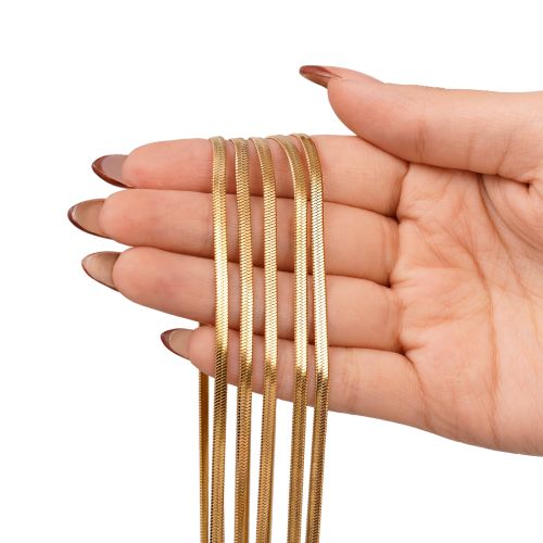 زنجیر استیل 304 ماری تخت 3.2 میل طلایی(بسته5عددی)