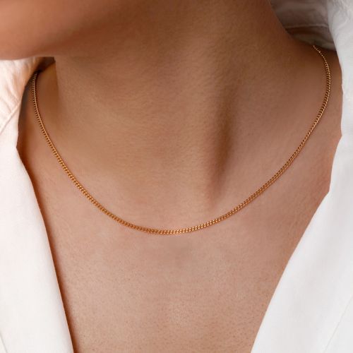 زنجیر شوپینگ کارتیر طرح دار 2 میل طلایی