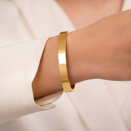 دستبند النگویی استیل316 (8میل) طلایی