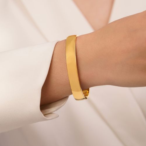 دستبند النگویی استیل 316 طلایی (سایز سه)