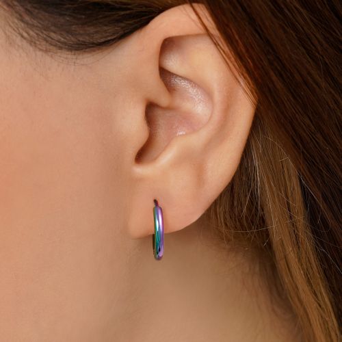 گوشواره استیل 304 حلقه ای هفت رنگ 