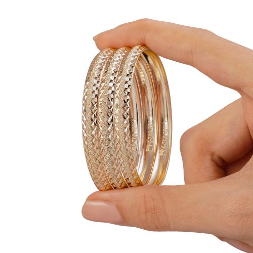 النگو 6 میل بچه گانه سایز 4 طلایی ضمانتی (بسته3عددی)