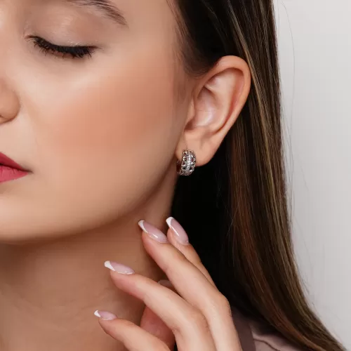 گوشواره شوپینگ حلقه ای سفید
