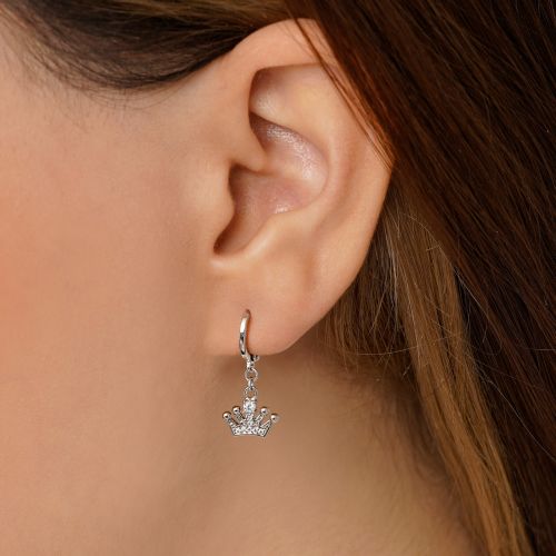 گوشواره شوپینگ آویزدار سفید