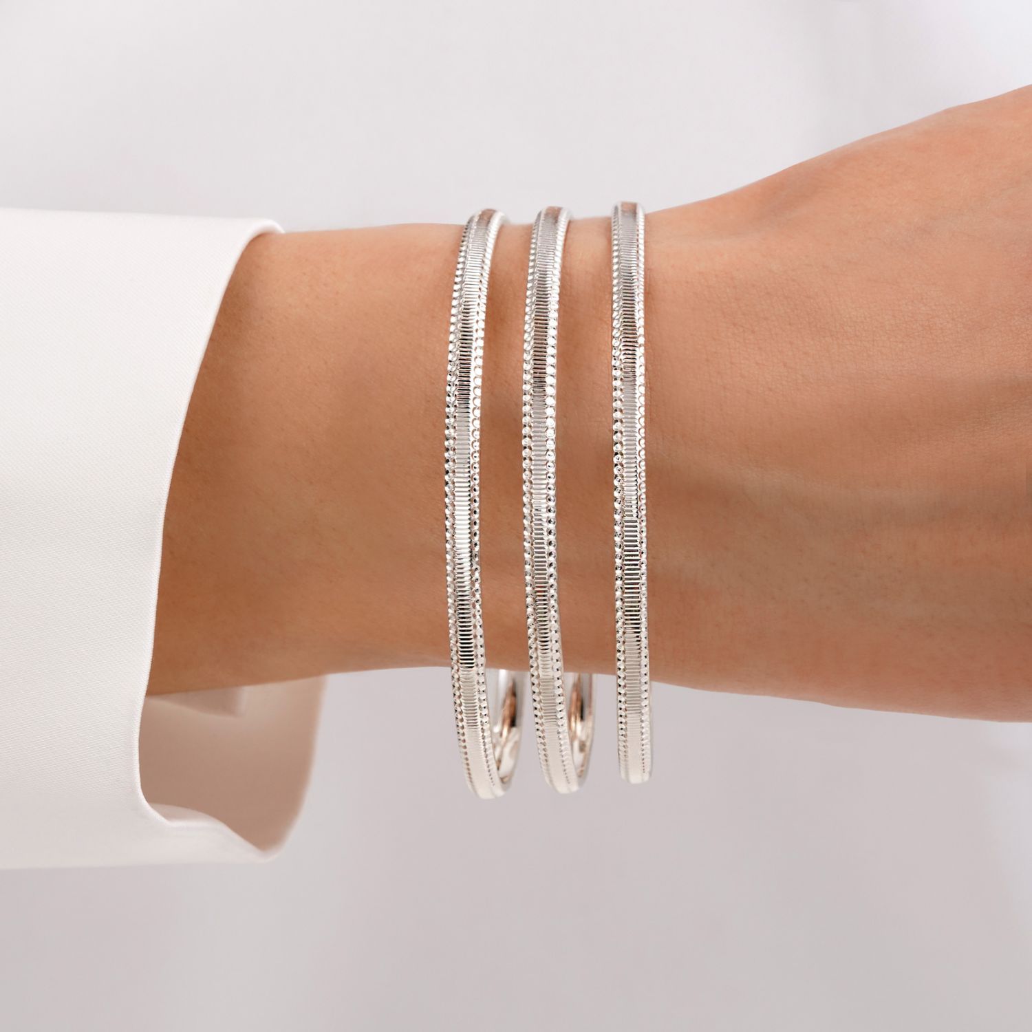 النگو 3 میل زنانه سایز 2 سفید ضمانتی (بسته3عددی)