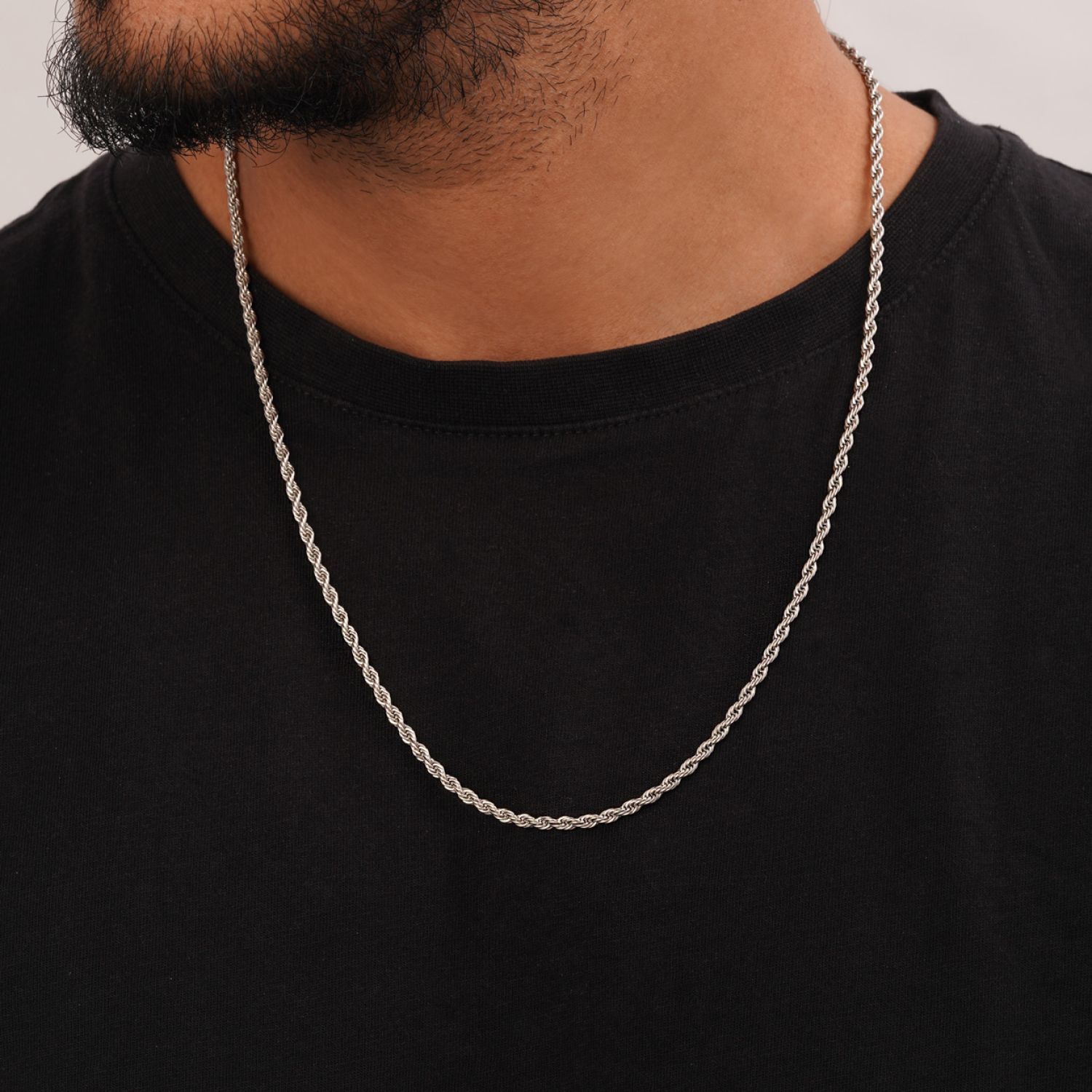 زنجیر طنابی استیل 304 نقره ای